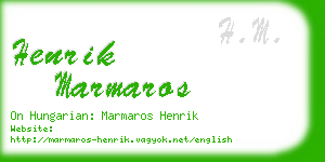 henrik marmaros business card